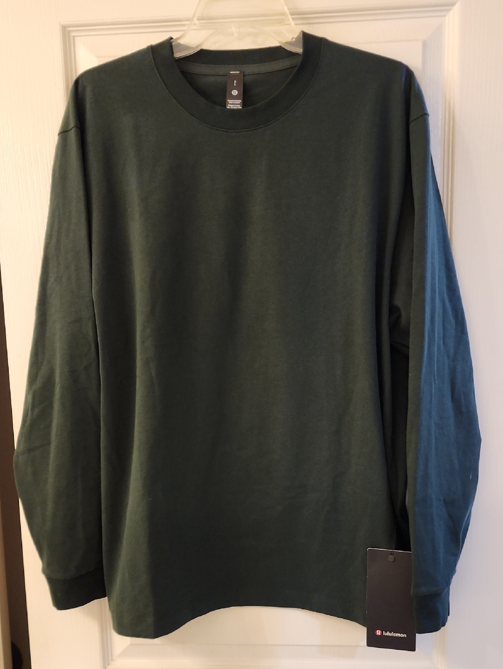 New LULULEMON Men's Heavyweight Cotton Relaxed Fit Long Sleeve Size L